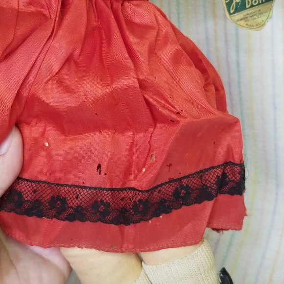 1940s Georgene Novelties International Cloth Doll Spain Spanish Girl Vintage Toy - Picture 6 of 10